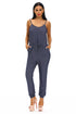 Sexy Blue Stylish Womens Sleeveless Denim Jumpsuit